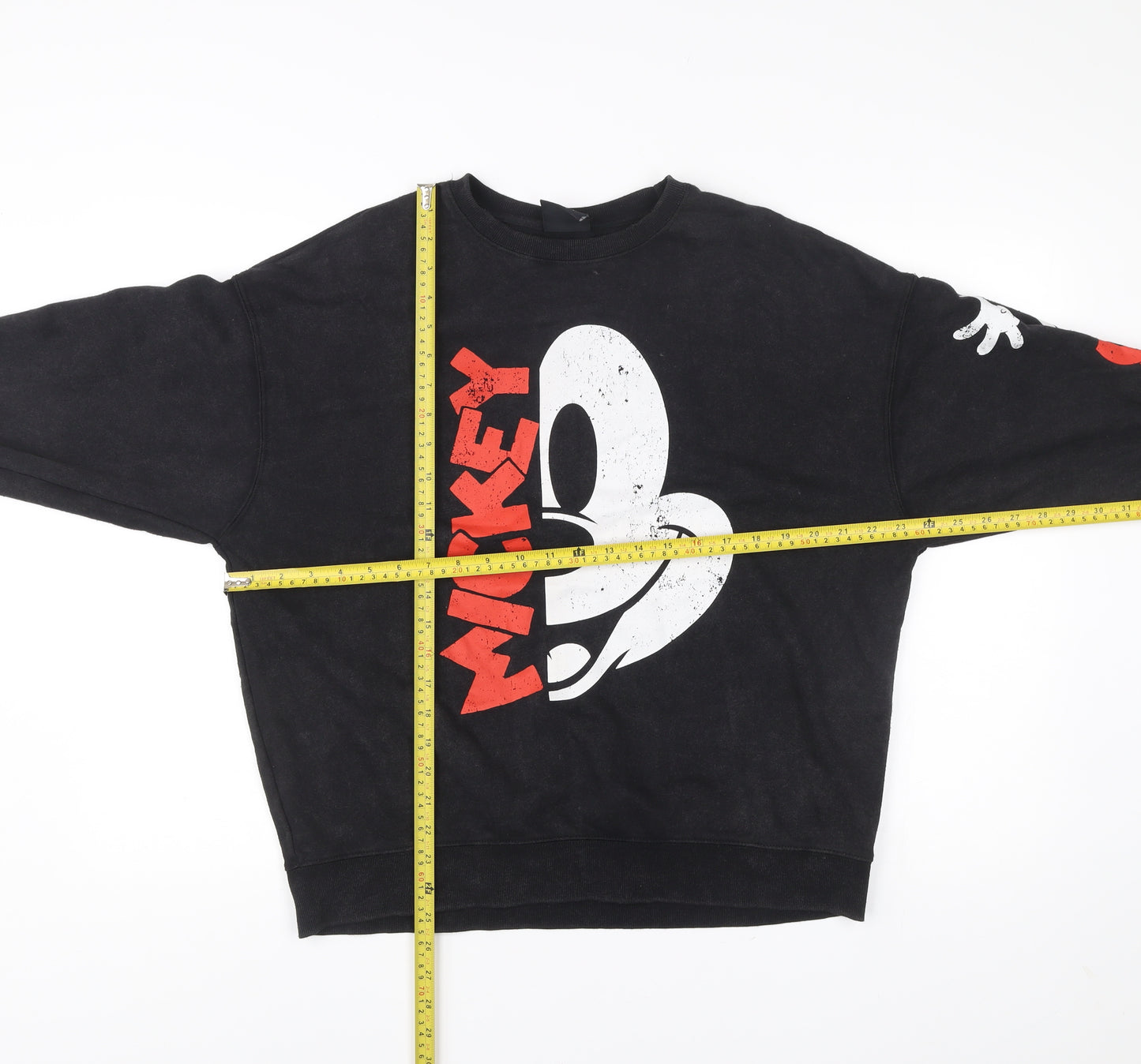 Disney Primark Women’s Black Mickey Mouse XS Sweatshirt Cotton Blend