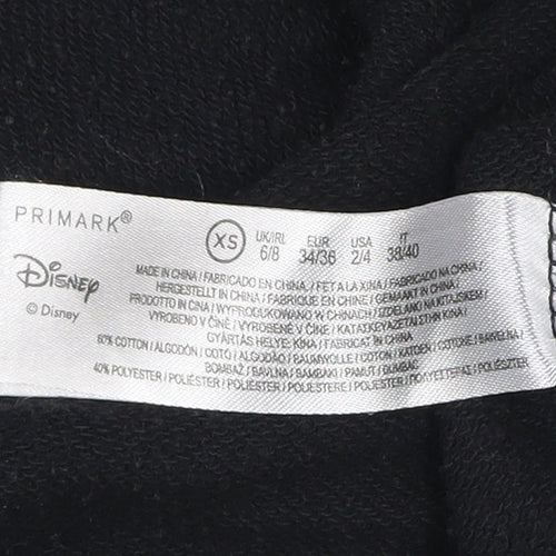 Disney Primark Women’s Black Mickey Mouse XS Sweatshirt Cotton Blend