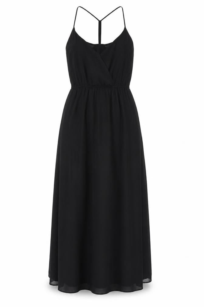 Front view of Forever 21 Women’s Black Long Slip Dress, size S, Polyester