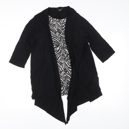 Yours Womens Black Tunic Top Size 16 3/4 Sleeve Viscose Blend