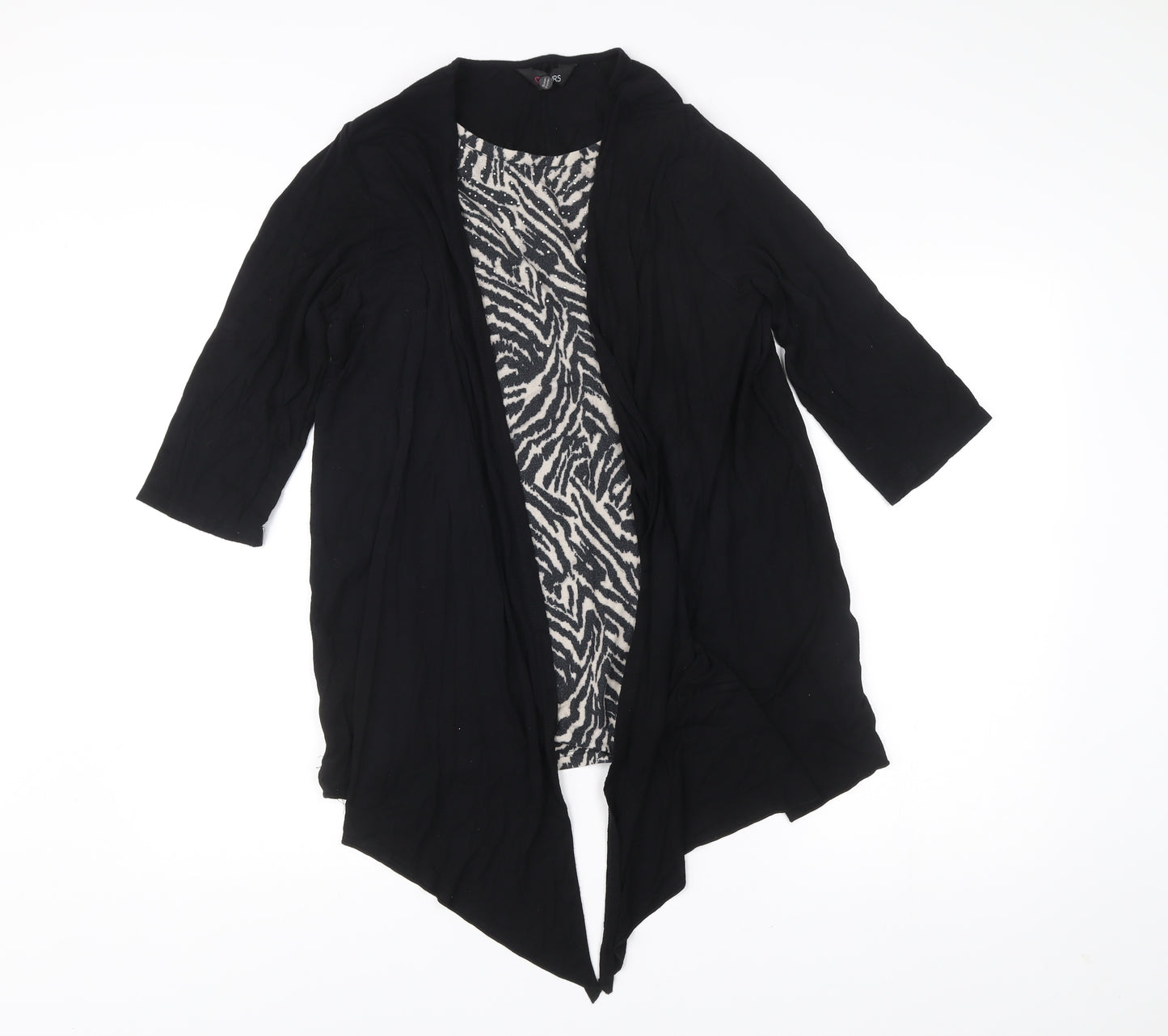 Yours Womens Black Tunic Top Size 16 3/4 Sleeve Viscose Blend