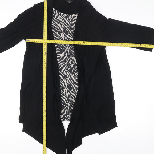 Yours Womens Black Tunic Top Size 16 3/4 Sleeve Viscose Blend
