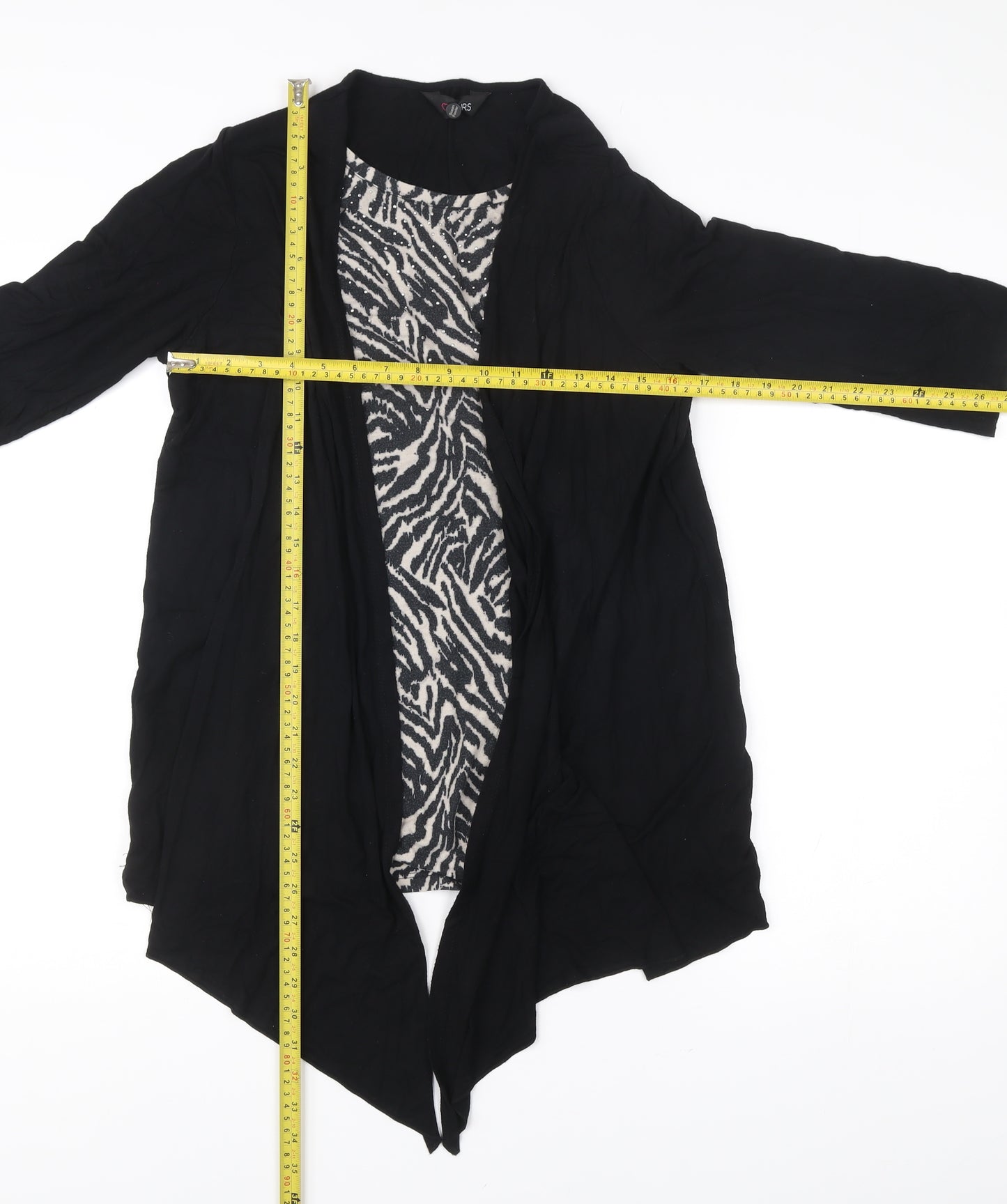 Yours Womens Black Tunic Top Size 16 3/4 Sleeve Viscose Blend