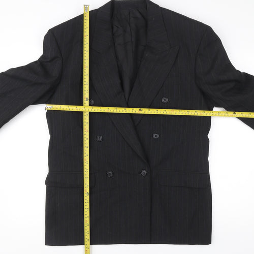 Marks & Spencer Men’s Grey Pinstripe 40R Wool Blend Double-Breasted Blazer