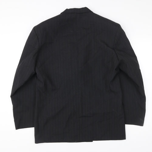 Marks & Spencer Men’s Grey Pinstripe 40R Wool Blend Double-Breasted Blazer