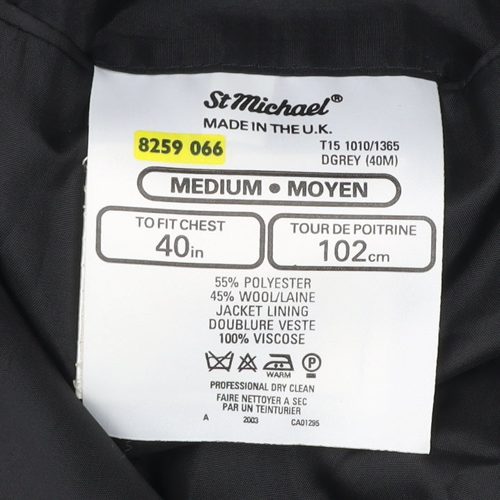 Marks & Spencer Men’s Grey Pinstripe 40R Wool Blend Double-Breasted Blazer