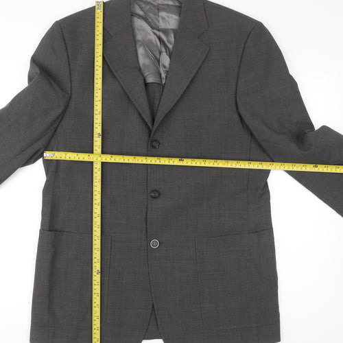 Tom English Mens Grey Wool Blend Blazer Jacket Size 40 Regular