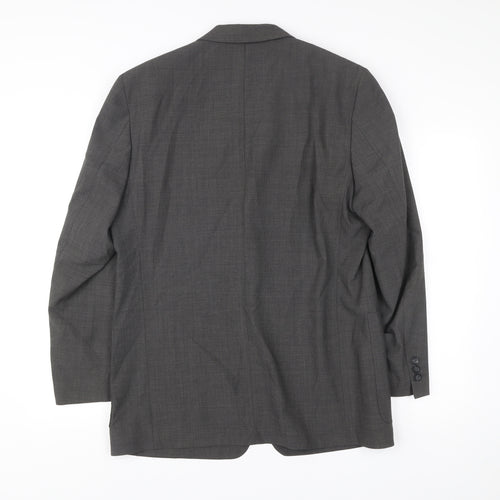 Tom English Mens Grey Wool Blend Blazer Jacket Size 40 Regular
