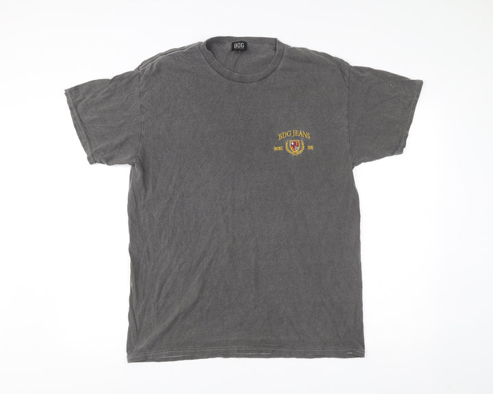 BDG Urban Outfitters Men's Grey Small Embroidered College T-Shirt