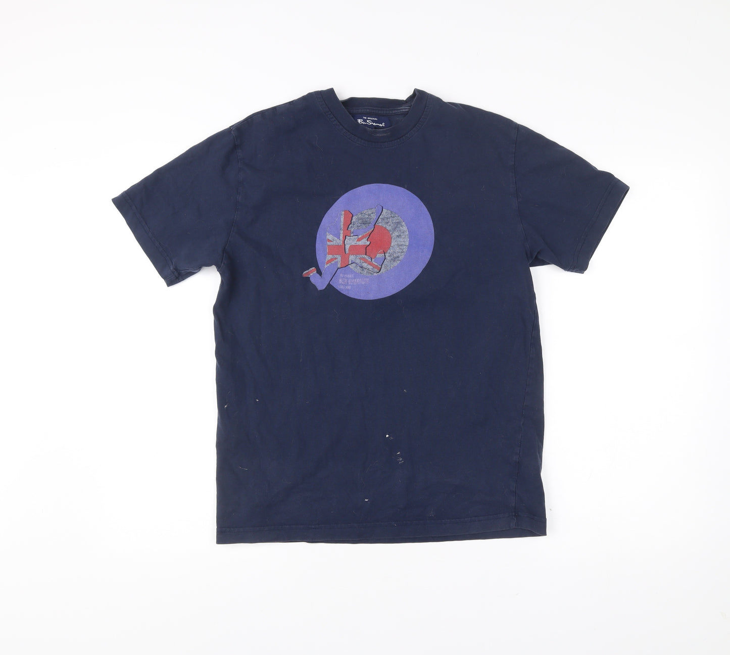 Ben Sherman Men's Blue Graphic Print Cotton T-Shirt Size M