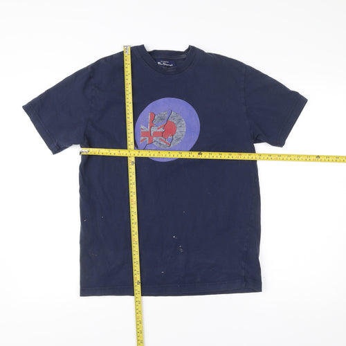 Ben Sherman Men's Blue Graphic Print Cotton T-Shirt Size M