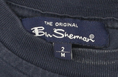 Ben Sherman Men's Blue Graphic Print Cotton T-Shirt Size M
