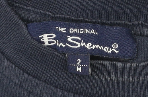 Ben Sherman Men's Blue Graphic Print Cotton T-Shirt Size M