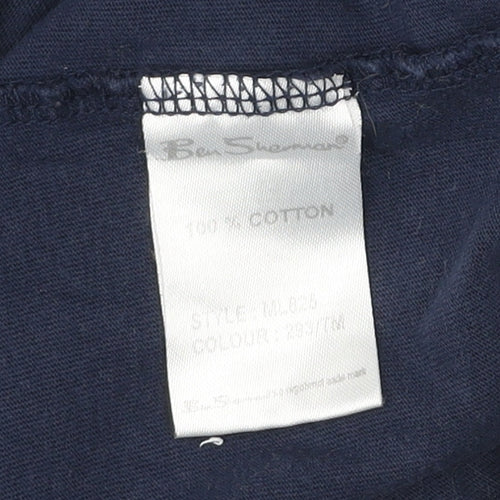 Ben Sherman Men's Blue Graphic Print Cotton T-Shirt Size M