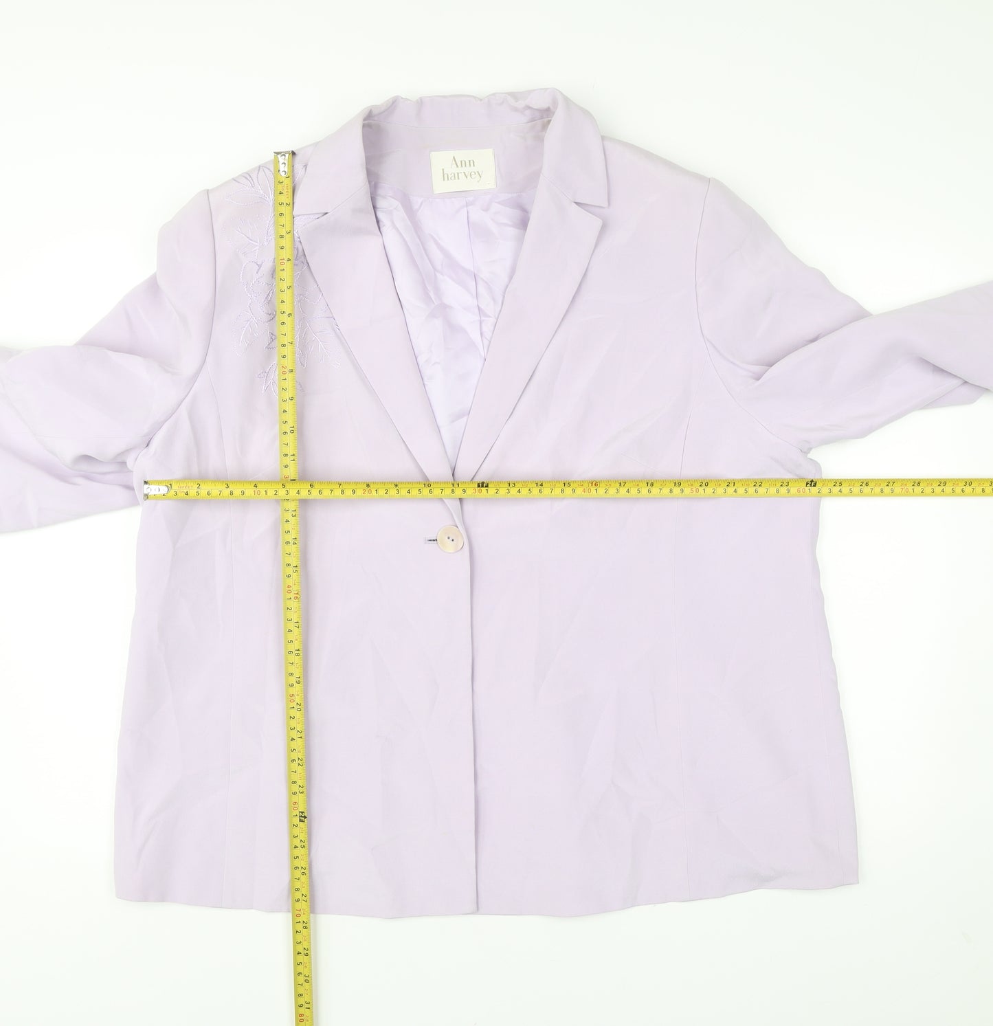 Ann Harvey Womens Purple Silk Plus Size 22 Single Breasted Suit Jacket
