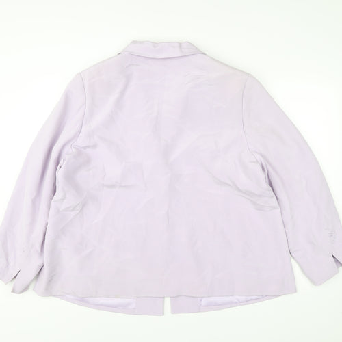 Ann Harvey Womens Purple Silk Plus Size 22 Single Breasted Suit Jacket