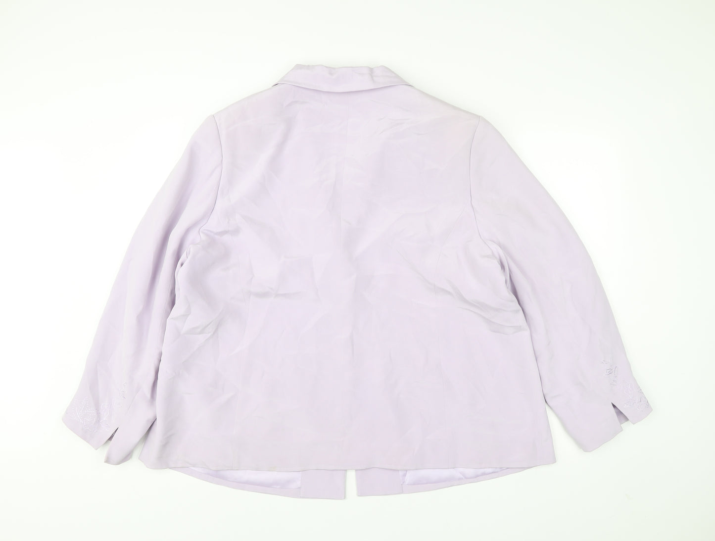 Ann Harvey Womens Purple Silk Plus Size 22 Single Breasted Suit Jacket