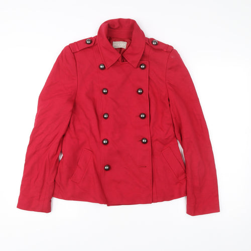 Planet Women’s Red Pea Coat Size 8 Double-Breasted Jacket