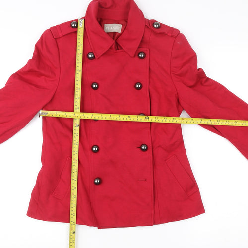 Planet Women’s Red Pea Coat Size 8 Double-Breasted Jacket