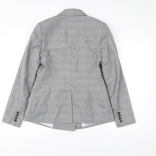 Principles Women Grey Check Double-Breasted Suit Jacket Size 10