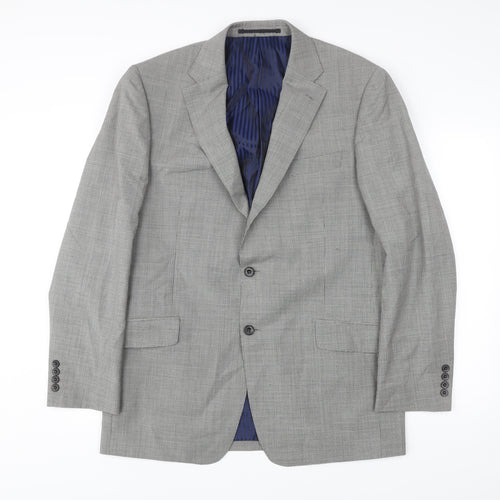 Marks and Spencer Men’s Black & White Check Wool Blazer 42in Long Regular Fit