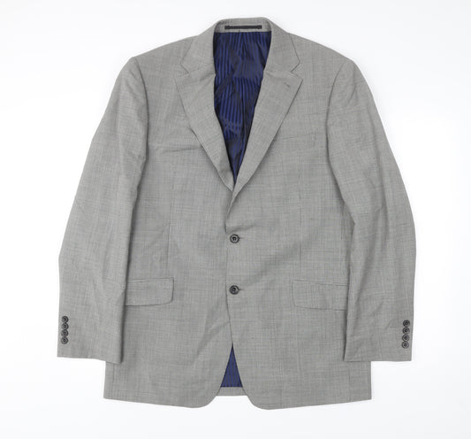 Marks and Spencer Men’s Black & White Check Wool Blazer 42in Long Regular Fit