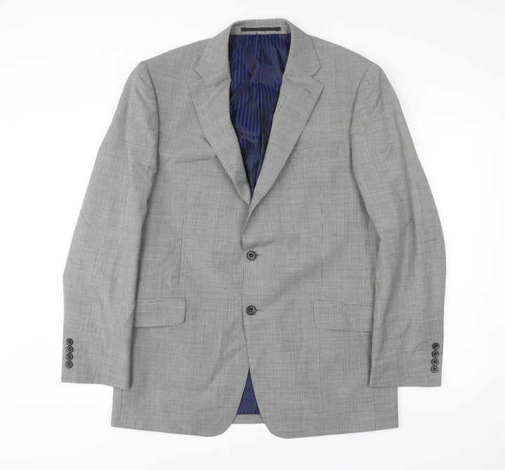 Marks and Spencer Men’s Black & White Check Wool Blazer 42in Long Regular Fit