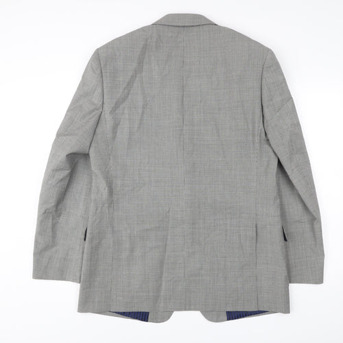 Marks and Spencer Men’s Black & White Check Wool Blazer 42in Long Regular Fit