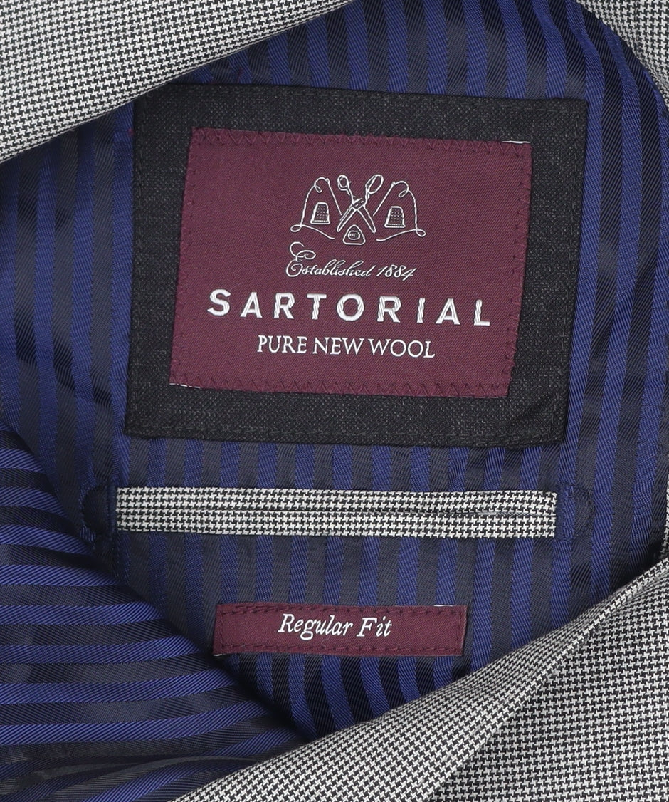 Marks and Spencer Men’s Black & White Check Wool Blazer 42in Long Regular Fit