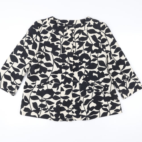 Hallhuber Women’s Black Floral Blazer Jacket UK 12 Cotton