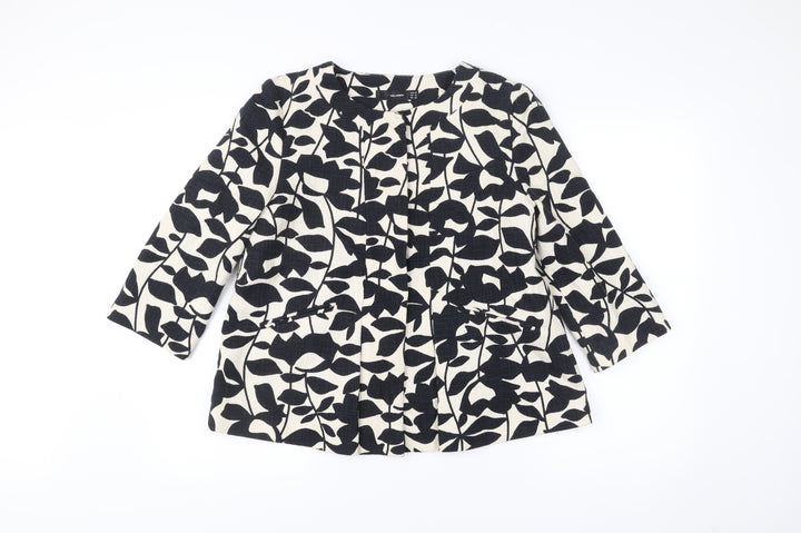 Hallhuber Women’s Black Floral Blazer Jacket UK 12 Cotton