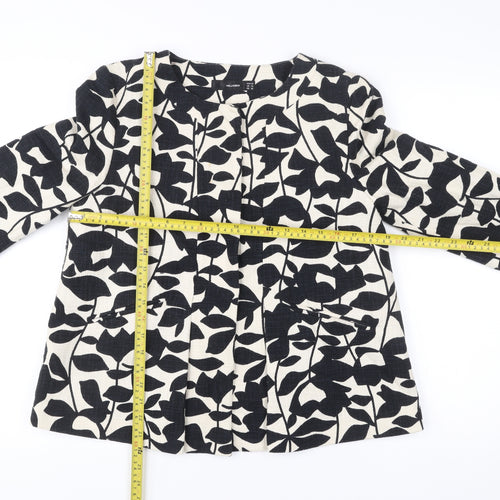 Hallhuber Women’s Black Floral Blazer Jacket UK 12 Cotton