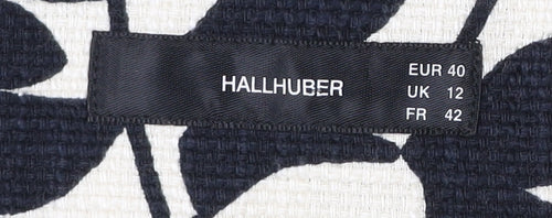 Hallhuber Women’s Black Floral Blazer Jacket UK 12 Cotton