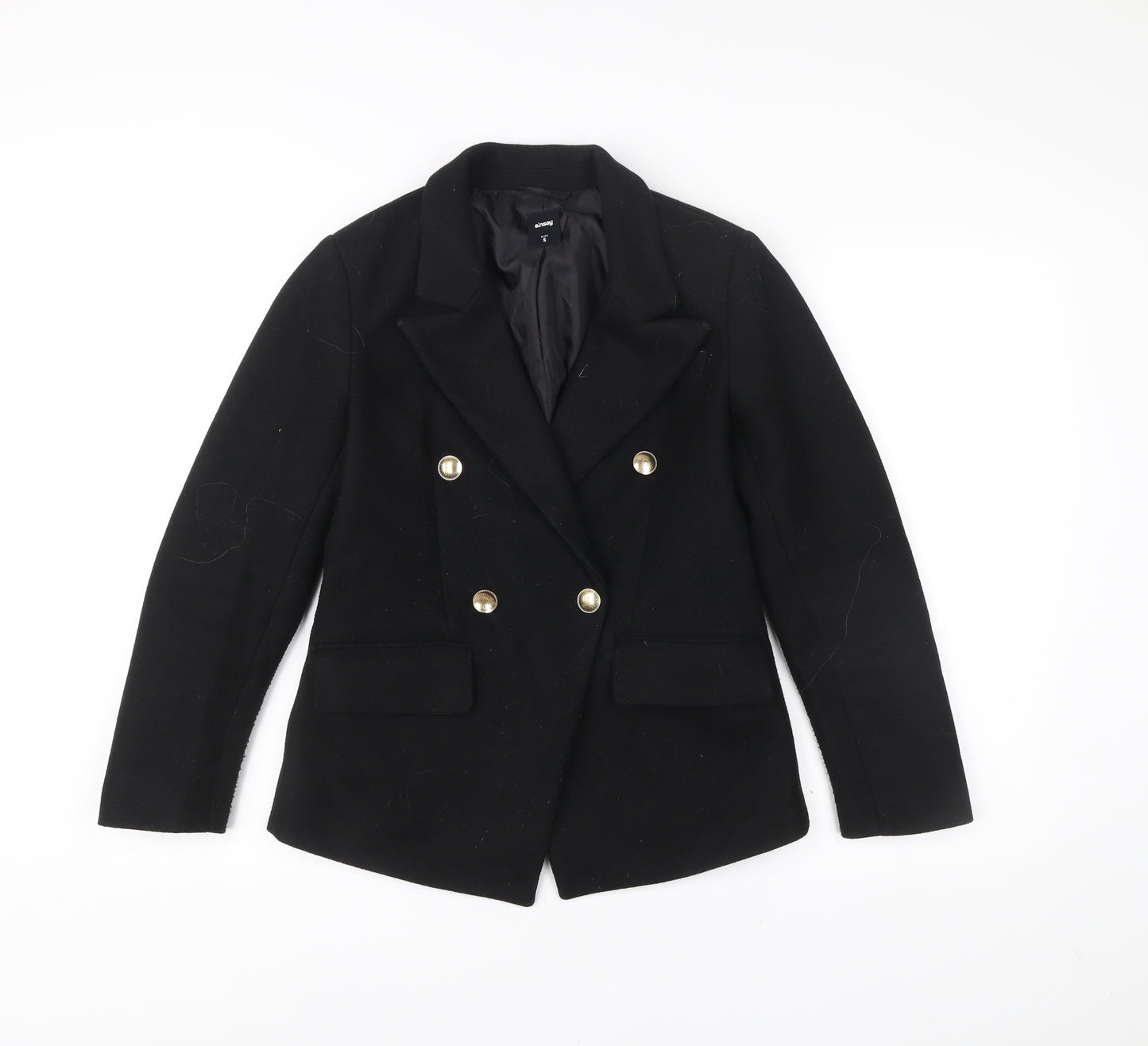 Sinsay Womens Black Polyester Blazer Jacket Size S Business Casual
