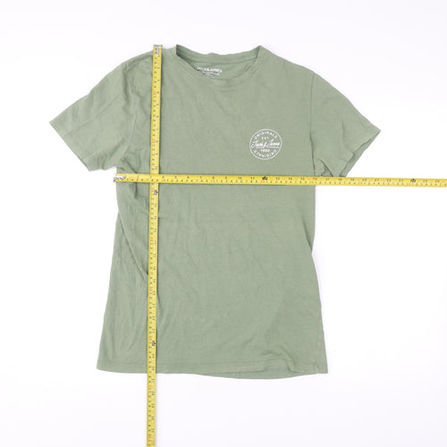 Jack & Jones Men’s Green Small Crew Neck Cotton T-Shirt