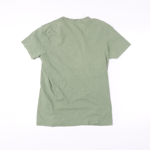 Jack & Jones Men’s Green Small Crew Neck Cotton T-Shirt