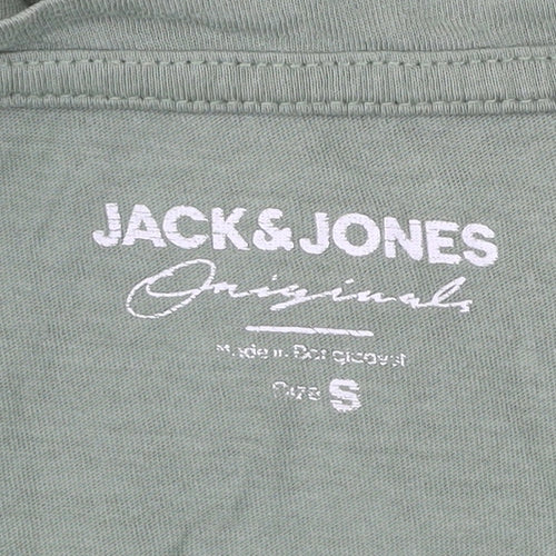 Jack & Jones Men’s Green Small Crew Neck Cotton T-Shirt