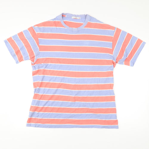 Marks and Spencer Mens Multicoloured Striped Cotton T-Shirt M