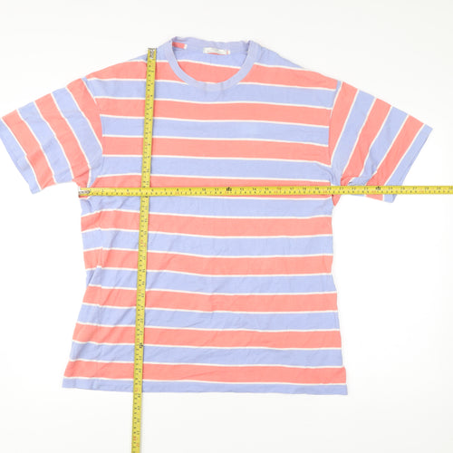 Marks and Spencer Mens Multicoloured Striped Cotton T-Shirt M
