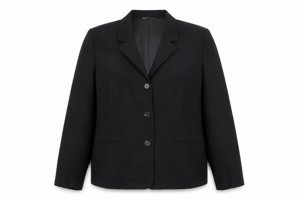 Front view of BHS Women’s Black Suit Jacket, size UK 16, Regular Fit Workwear