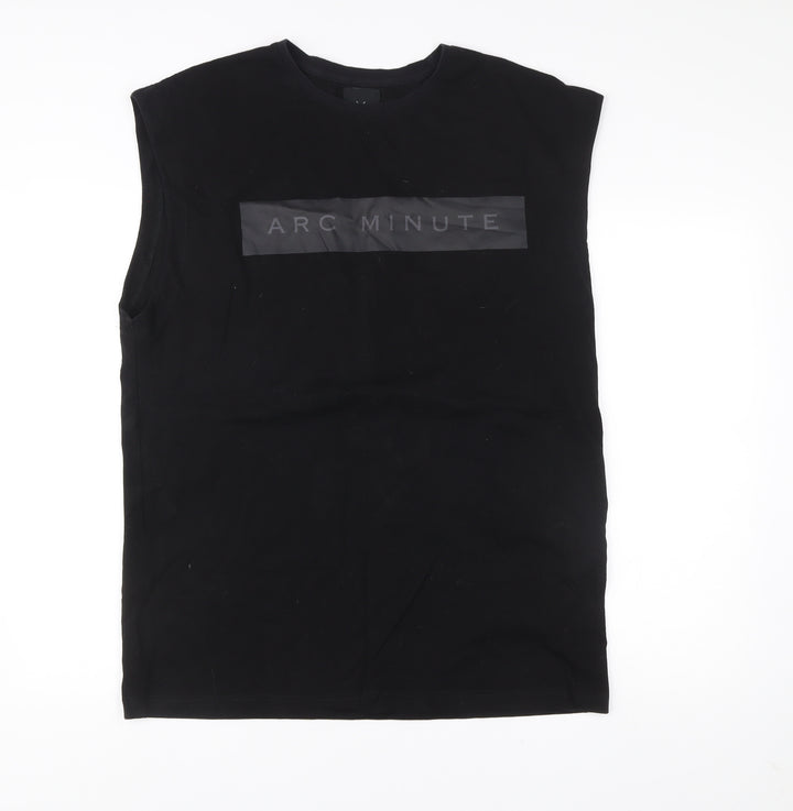 Arc Minute Men’s Black XL Sleeveless Graphic Logo T-Shirt