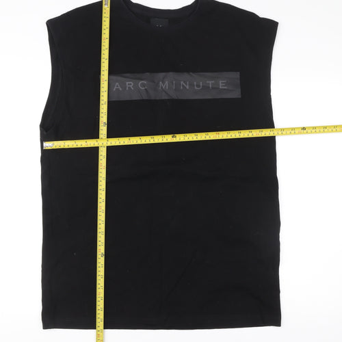 Arc Minute Men’s Black XL Sleeveless Graphic Logo T-Shirt