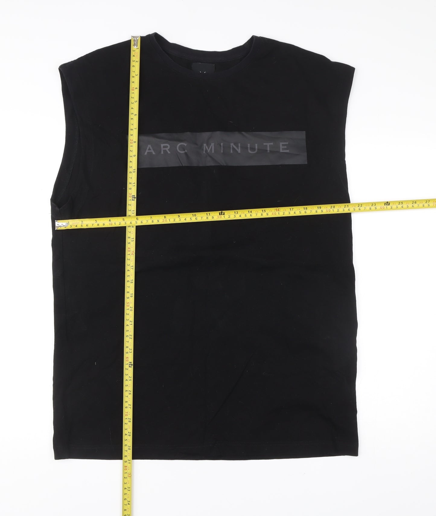 Arc Minute Men’s Black XL Sleeveless Graphic Logo T-Shirt