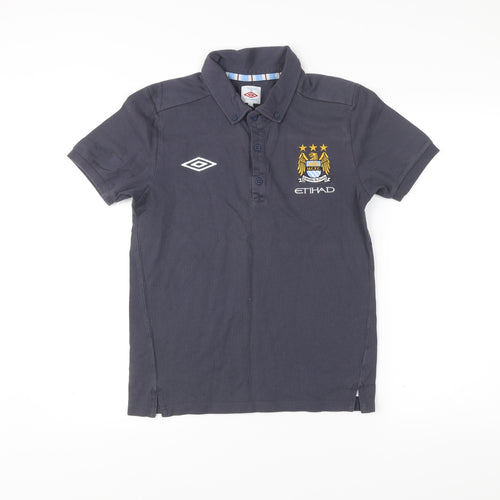 Umbro Men’s Blue Manchester City Polo Shirt S Football Casual