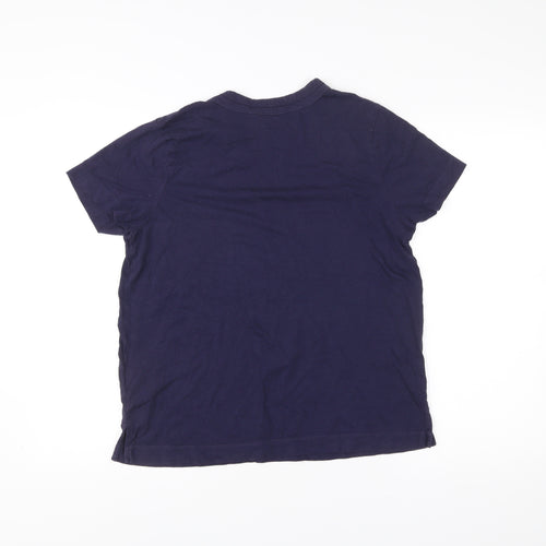 Next Womens Blue T-Shirt Size 14 Crew Neck Short Sleeve Cotton Modal