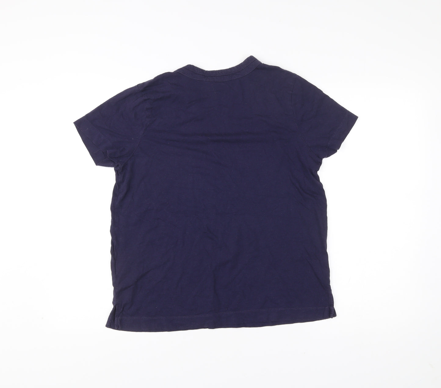 Next Womens Blue T-Shirt Size 14 Crew Neck Short Sleeve Cotton Modal