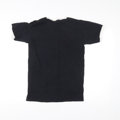 kickthepj Men's Black Graphic Print Cotton T-Shirt M
