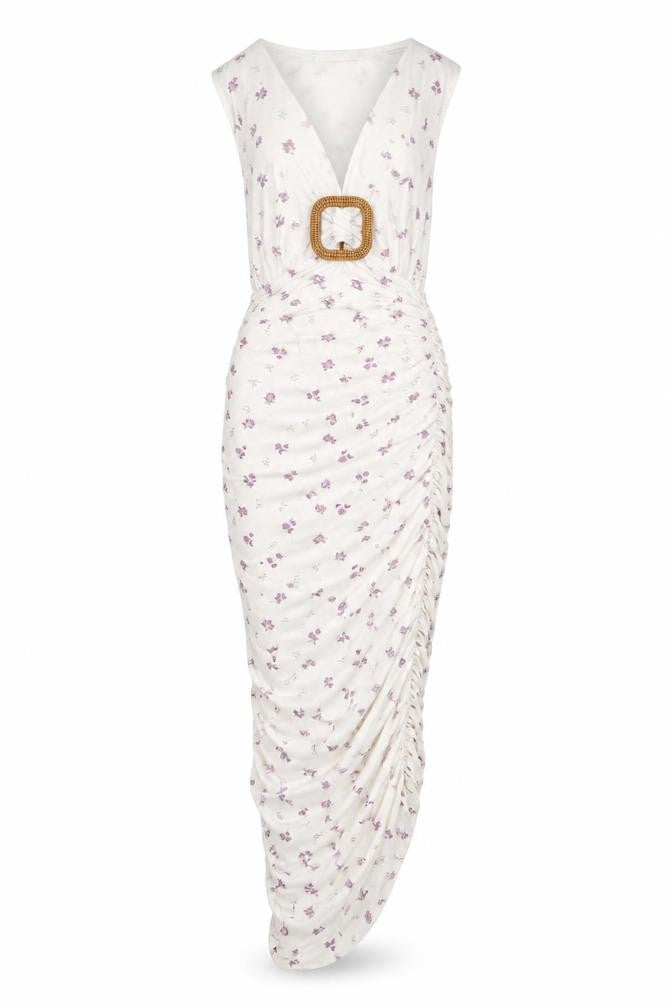 Missguided Women’s White Floral Strapless Bodycon Midi Dress Size 8