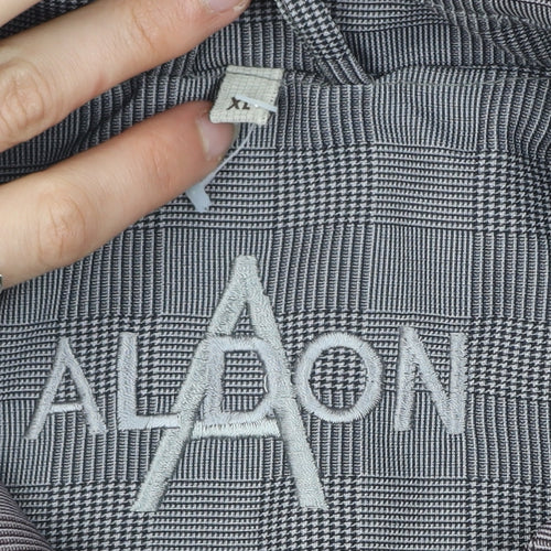 Alaon Men's Grey Checked Mid-Length Zip Jacket XL