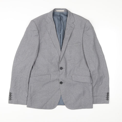 Burton Menswear Men Grey Slim Fit Blazer 38R Single Breasted Jacket
